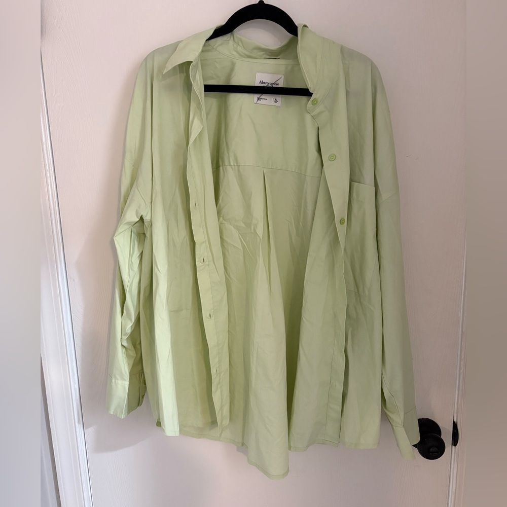 Abercrombie Oversized Light Green Button-Up Shirt
